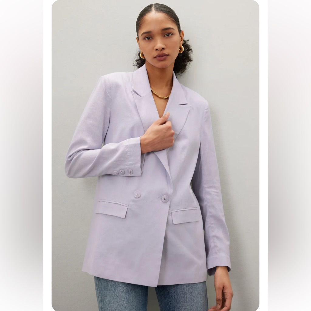 Thakoon X Rtr Light Purple Lilac Linen Blazer